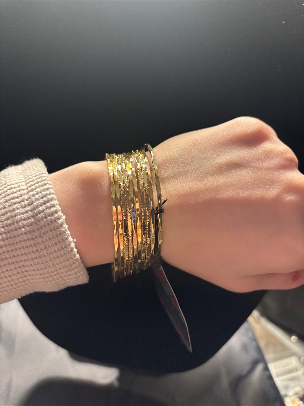 Gold Stackable Bangle Bracelet Set - Women's Fashion Jewelry